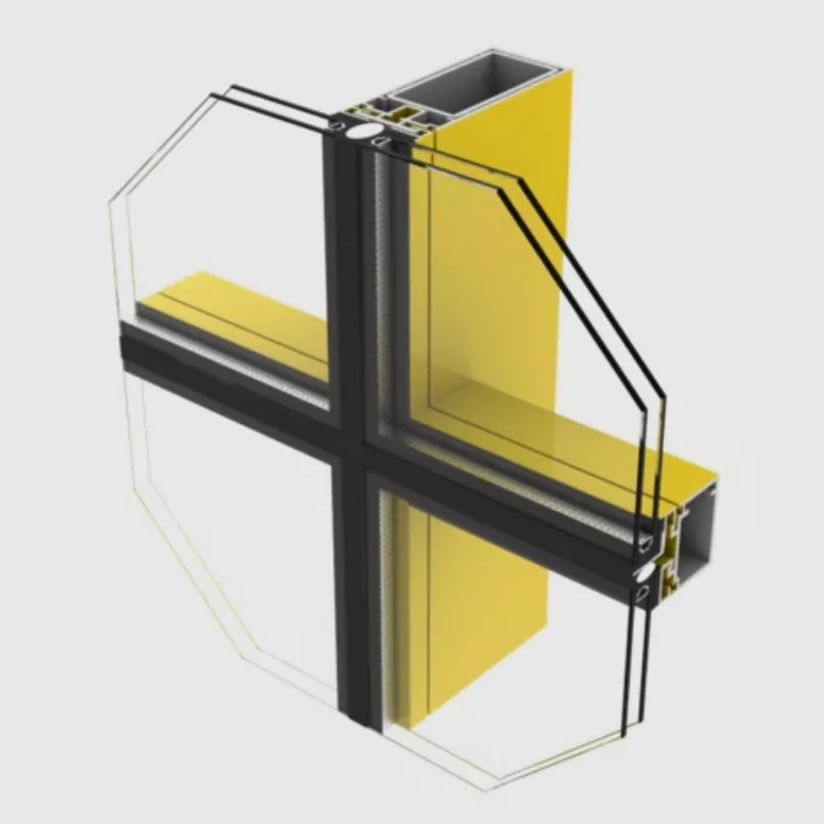 Skjulte ramme Glasgardinvægsprofilinstallation
